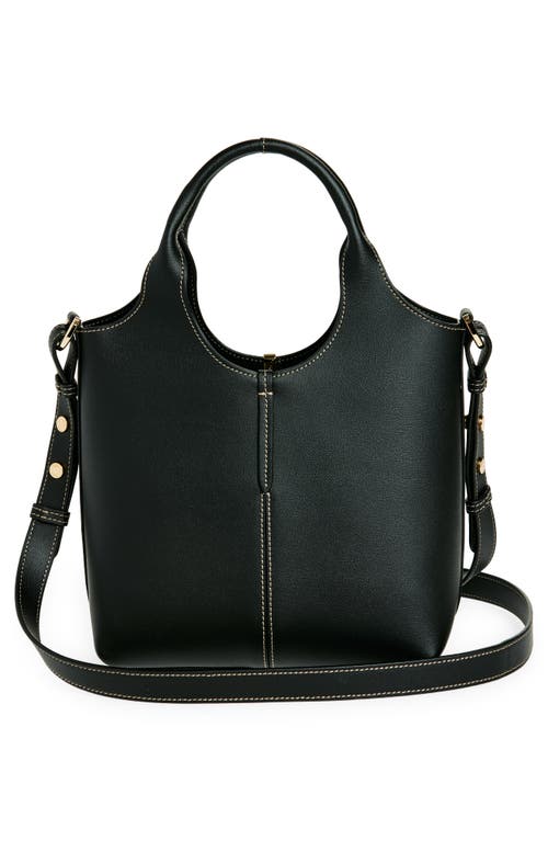 Tod's Mini Leather Shopping Bag Tote In Nero