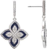 RIVKA FRIEDMAN Enamel & Cubic Zirconia Flower Drop Earrings