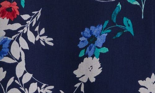 Shop Ava & Yelly Kids' Ruffle Back Sleeveless Shift Dress In Navy Floral