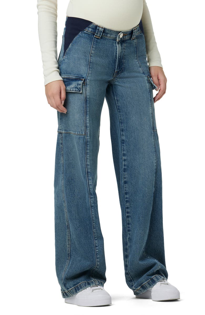 Hudson Jeans Wide Leg Cargo Maternity Jeans, Main, color, 