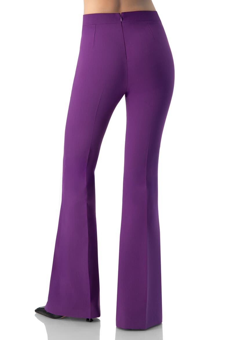Flared Pants with Back Pleats, Alternate, color, Purple