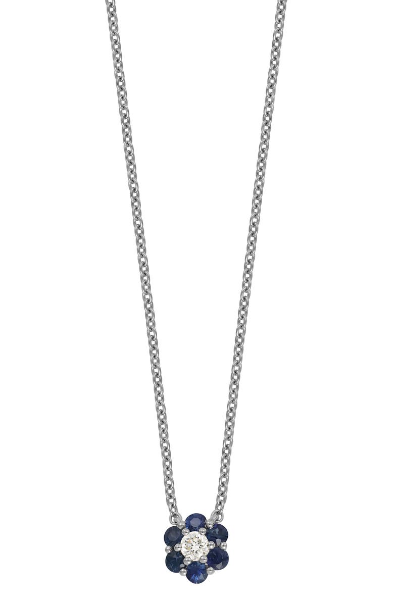 Bony Levy El Mar Gemstone & Diamond Flower Pendant Necklace, Main, color, 18K Wg Sapphire/ Diamond