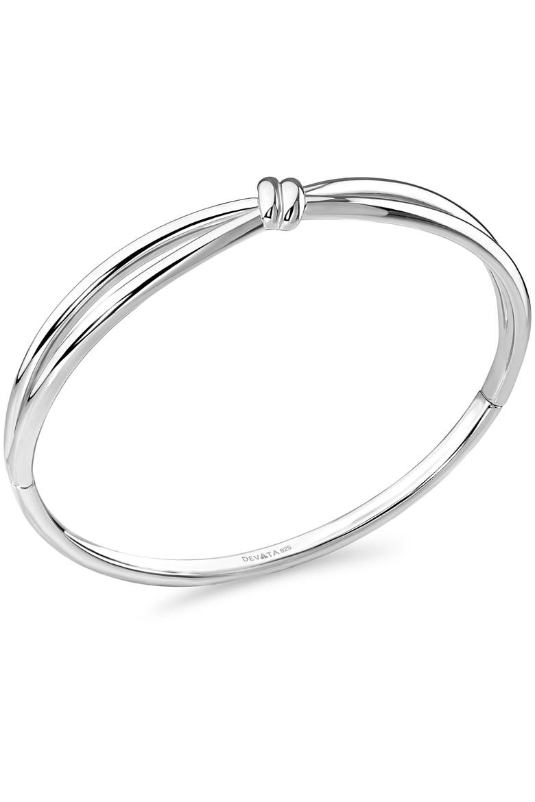 Love Knot Bangle Bracelet in Rhodium Plated Sterling Silver, 8mm, Alternate, color, Silver
