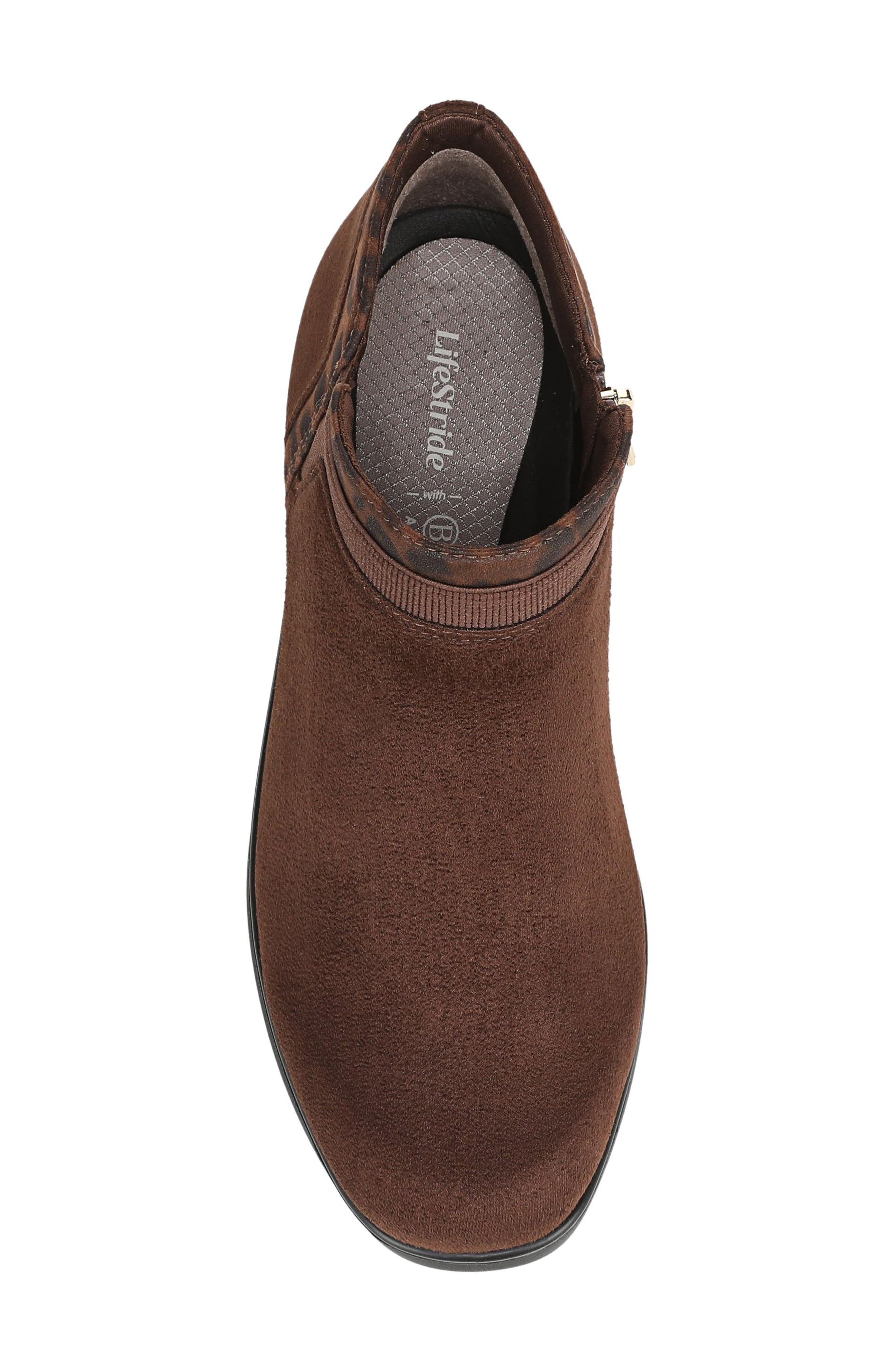 Flynn Bootie, Alternate, color, TIRAMISU BROWN STRETCH FABRIC