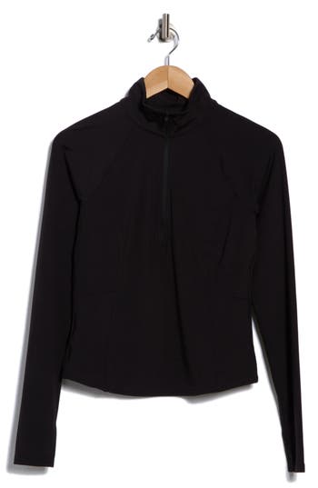 Z By Zella Serenity Half Zip Activewear Pullover In Black
