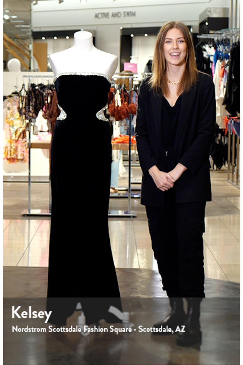 Ariana Cutout Strapless Stretch Velvet Gown video