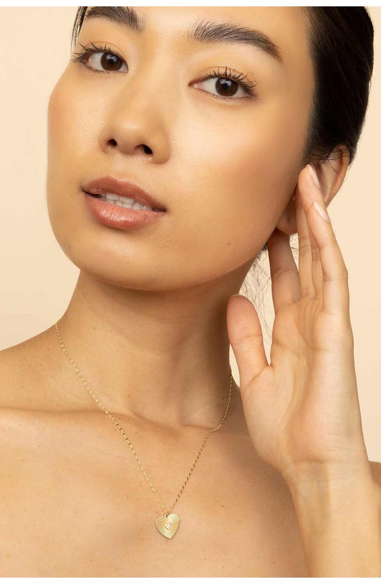 Oradina 14K Yellow Gold Heartthrob Charm Pendant, Alternate, color, 