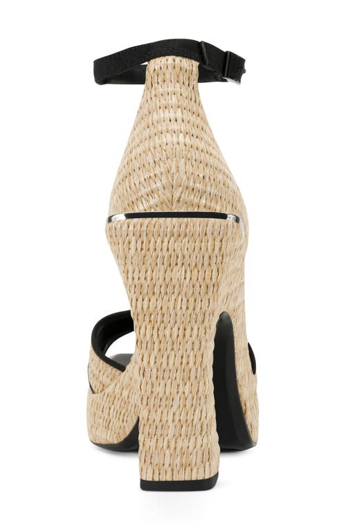 Dkny Linda Ankle Strap Platform Sandal In Natural/black