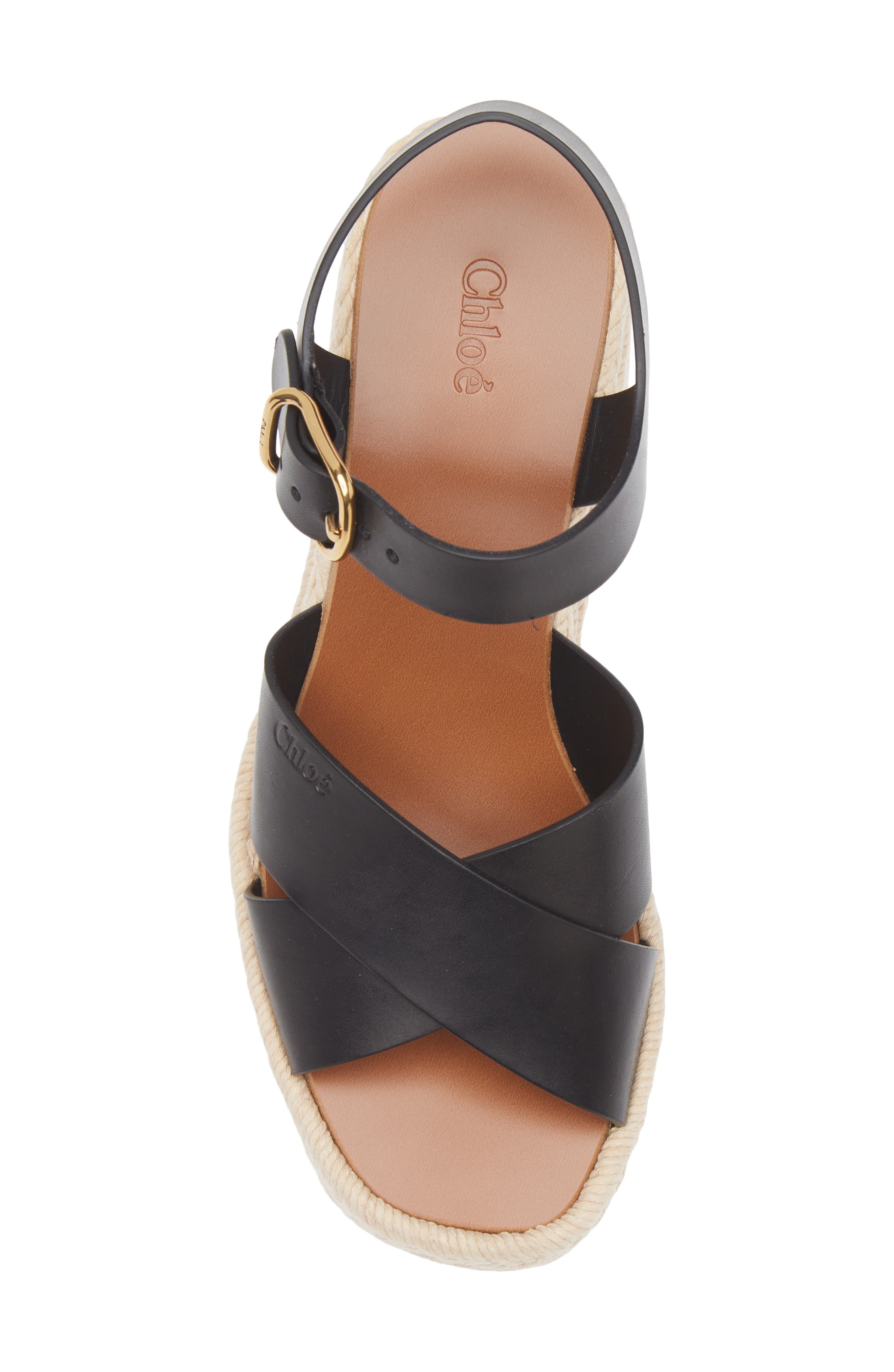 Chloé Isla Platform Espadrille Sandal, Alternate, color, Beige/ Black