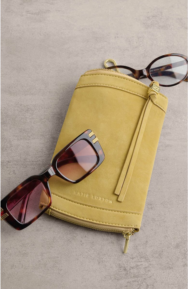 Katie Loxton Clip On Sunglasses Case, Alternate, color, Butter Yellow Suedette
