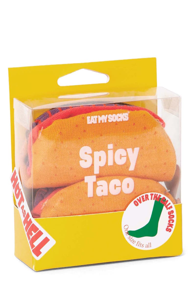 doiy Spicy Taco 3D Crew Socks, Alternate, color, Red Multicolor