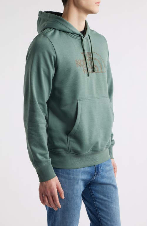 The North Face Logo-embroidered Hoodie In Duck Green/latte