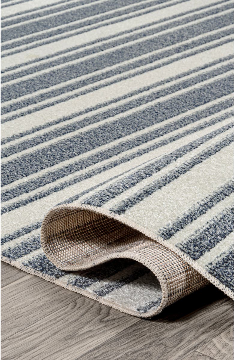 JONATHAN Y Fawning Two-Tone Striped Classic Low-Pile Machine-Washable Area Rug, Alternate, color, Cream/Dark Gray