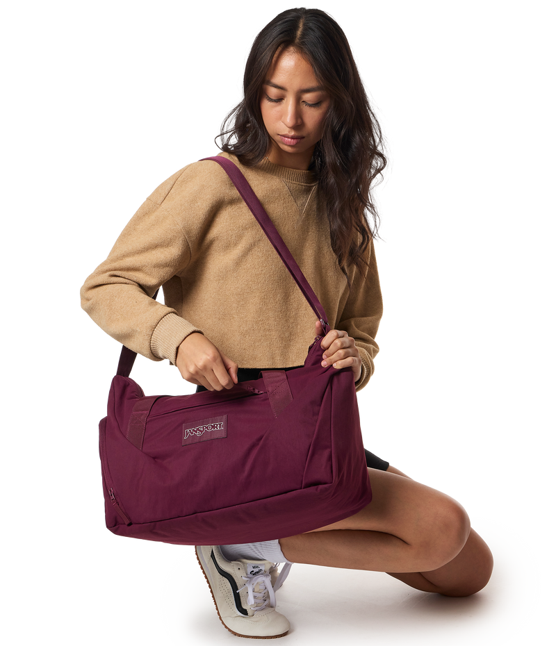 Jansport Recharge Gym Bag Medium, Alternate, color, Cherry Lacquer