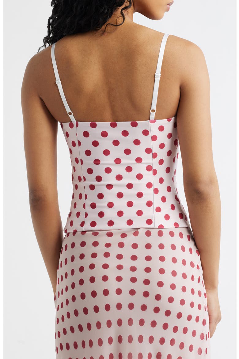The Caroline Polka Dot Corset Top, Alternate, color, RED AND WHITE DOT