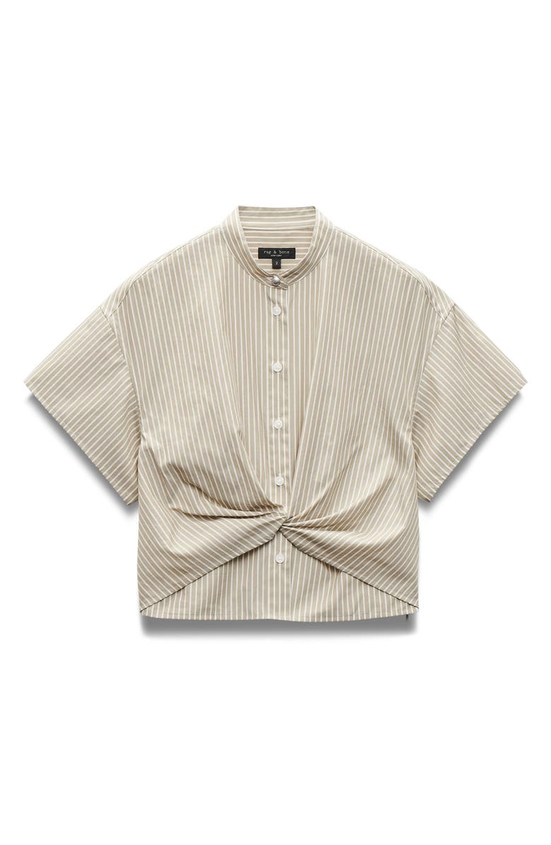 rag & bone Gretchen Stripe Poplin Shirt, Alternate, color, Beige Stripe