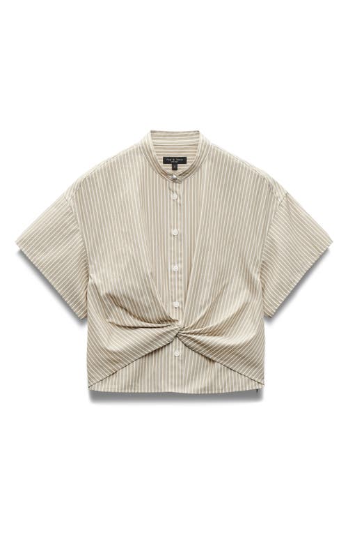 Rag & Bone Gretchen Stripe Twist-front Shirt