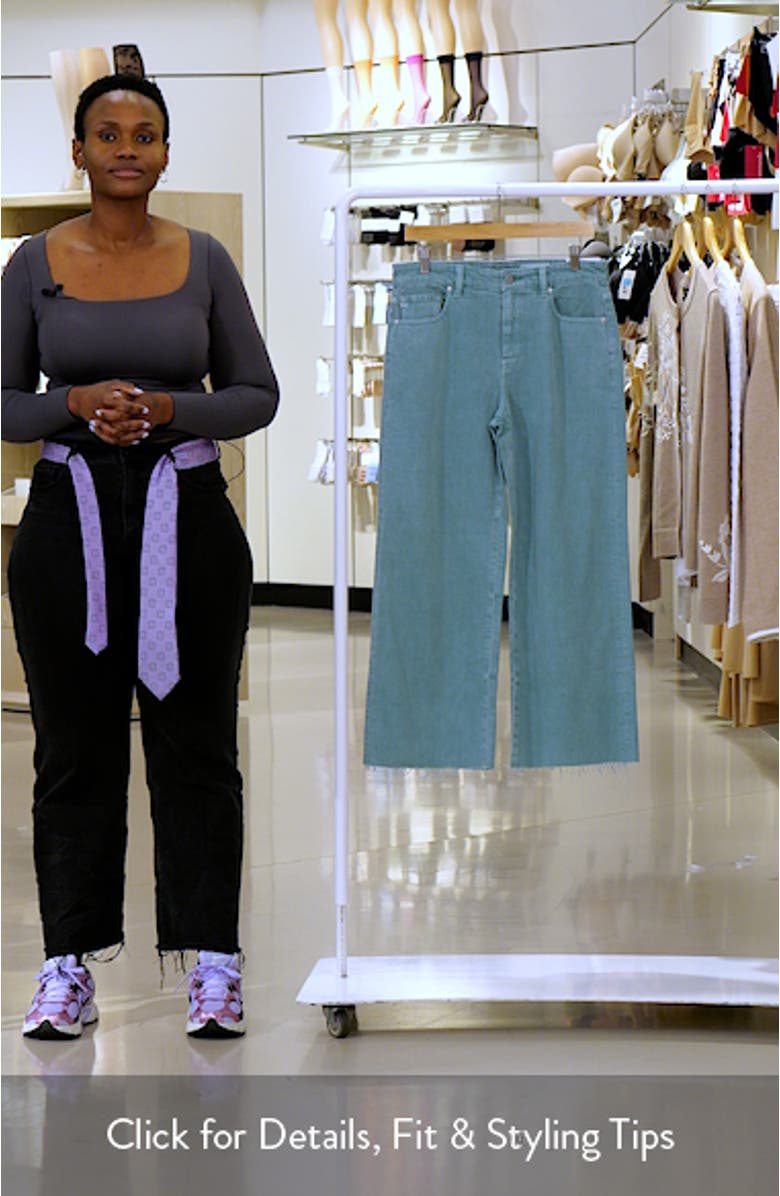 Saige Raw Hem Mid Rise Ankle Wide Leg Jeans, sales video thumbnail