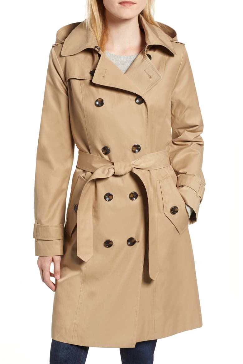 Knee Length Trench Coat, Main, color, LF KHAKI