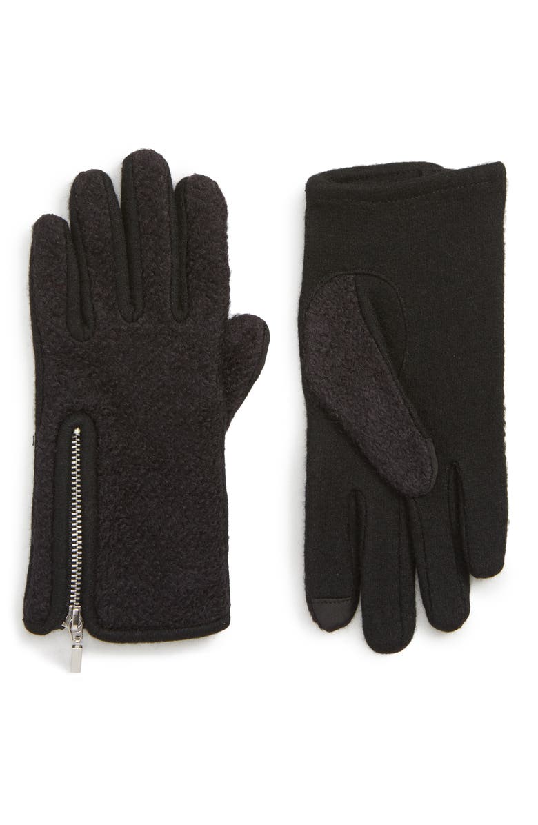 Nordstrom Zip Bouclé Touchscreen Gloves, Main, color, 