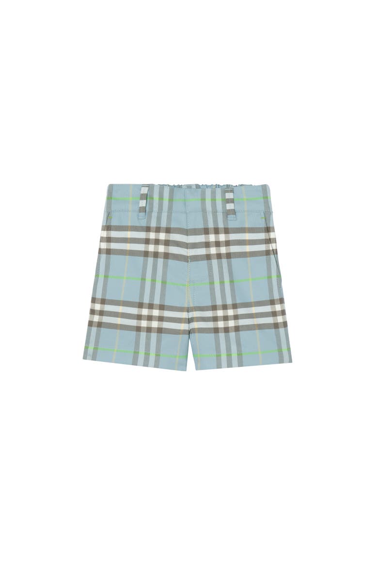 Check Cotton Shorts, Main, color, Misty blue
