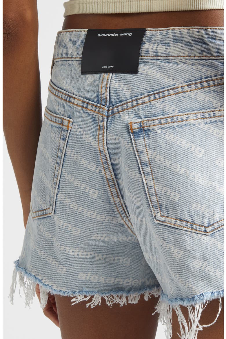 Bite Logo Cutoff Denim Shorts, Alternate, color, PEBBLE BLEACH