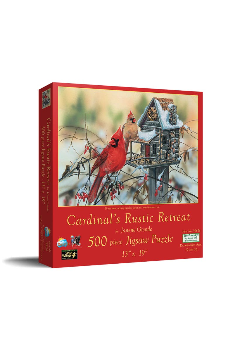 Cardinal's Rustic Retreat 500 piece Jigsaw Puzzle for Adults, Main, color, Multicolor