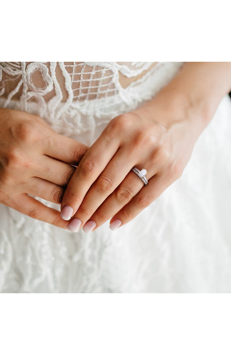 Julianna B. Diamond Oval Solitaire Bridal Ring Set 14k, Alternate, color, 14K Two-Tone Gold