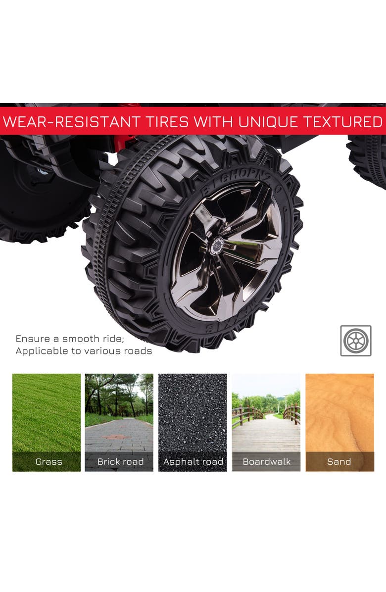 Aosom Kids Electric ATV, 12V, 4-Wheel, Music, Headlights, Alternate, color, Red