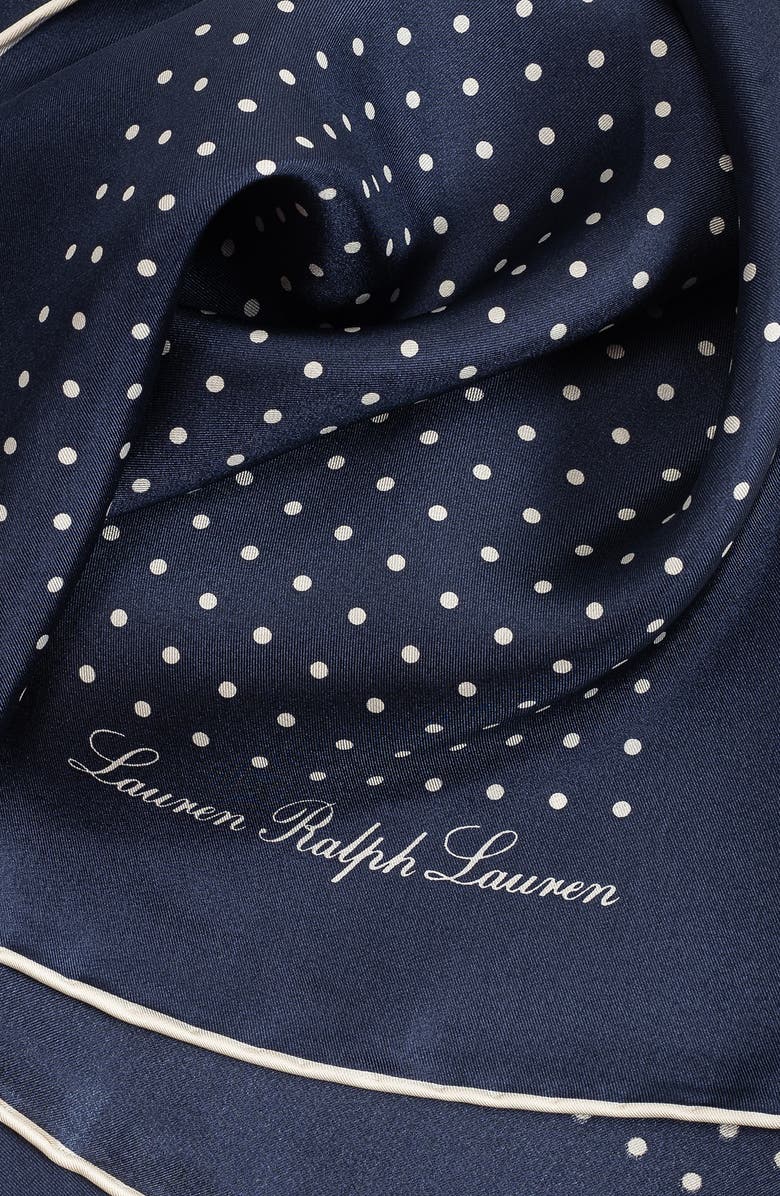 Lauren Ralph Lauren Polka Dot Square Silk Scarf, Alternate, color,