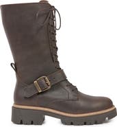 Celtic & Co. Strap Detail Lace Up Mid Calf Boots
