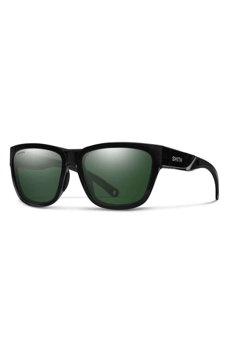 Smith Joya 56mm ChromaPop<sup>™</sup> Polarized Square Sunglasses, Alternate, color, Black / Chromapop Gray Green