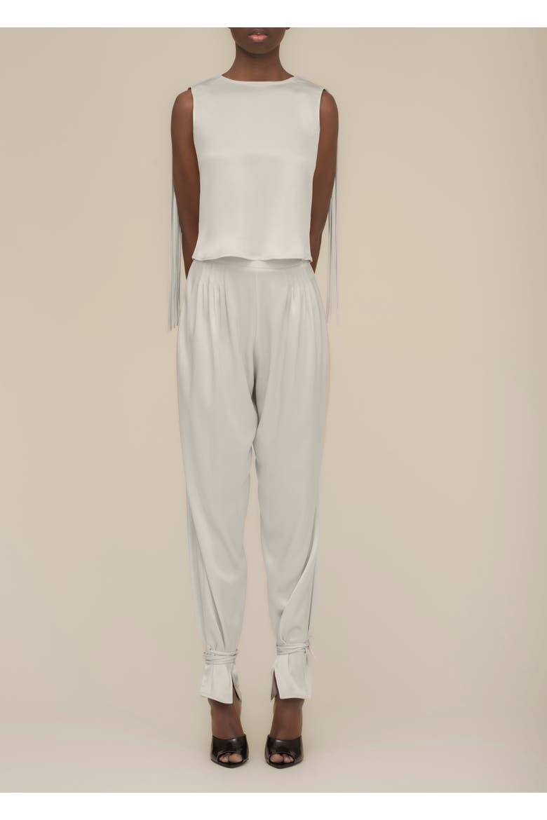 Mane Shiny Triacetate Loose-Fitting Pants, Alternate, color, Champagne