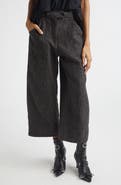 R13 Relaxed Pinstripe Linen & Virgin Wool Crop Work Pants
