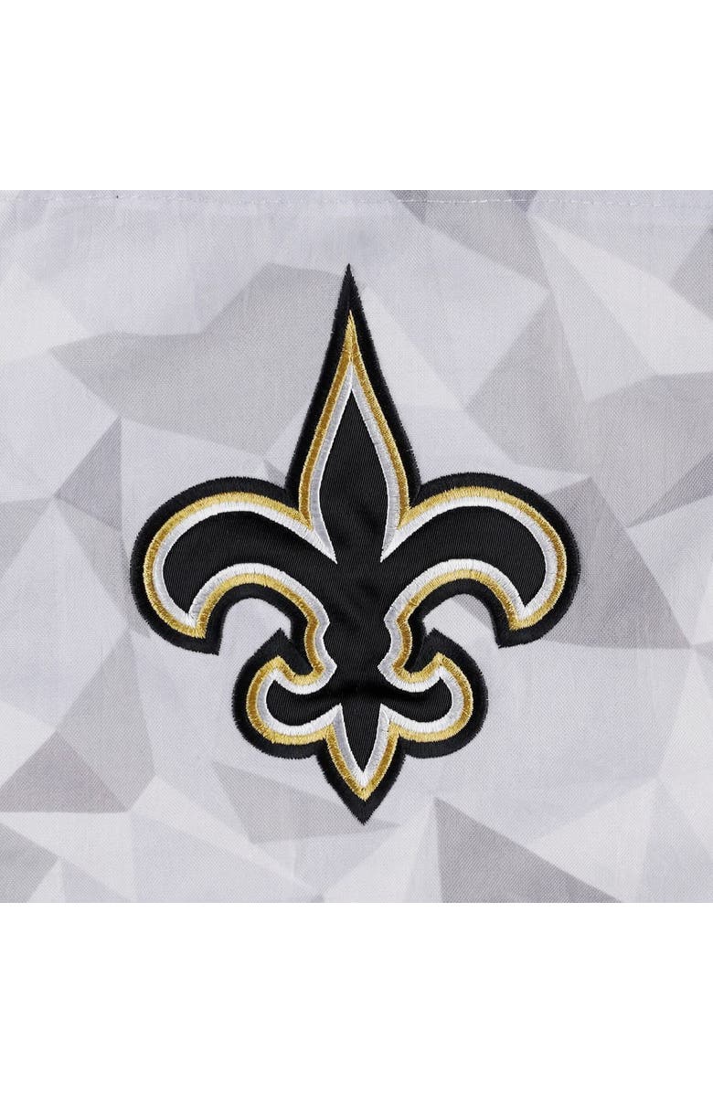 STARTER Men's Starter White/Black New Orleans Saints Thursday Night Gridiron Raglan Half-Zip Hooded Jacket, Alternate, color, White