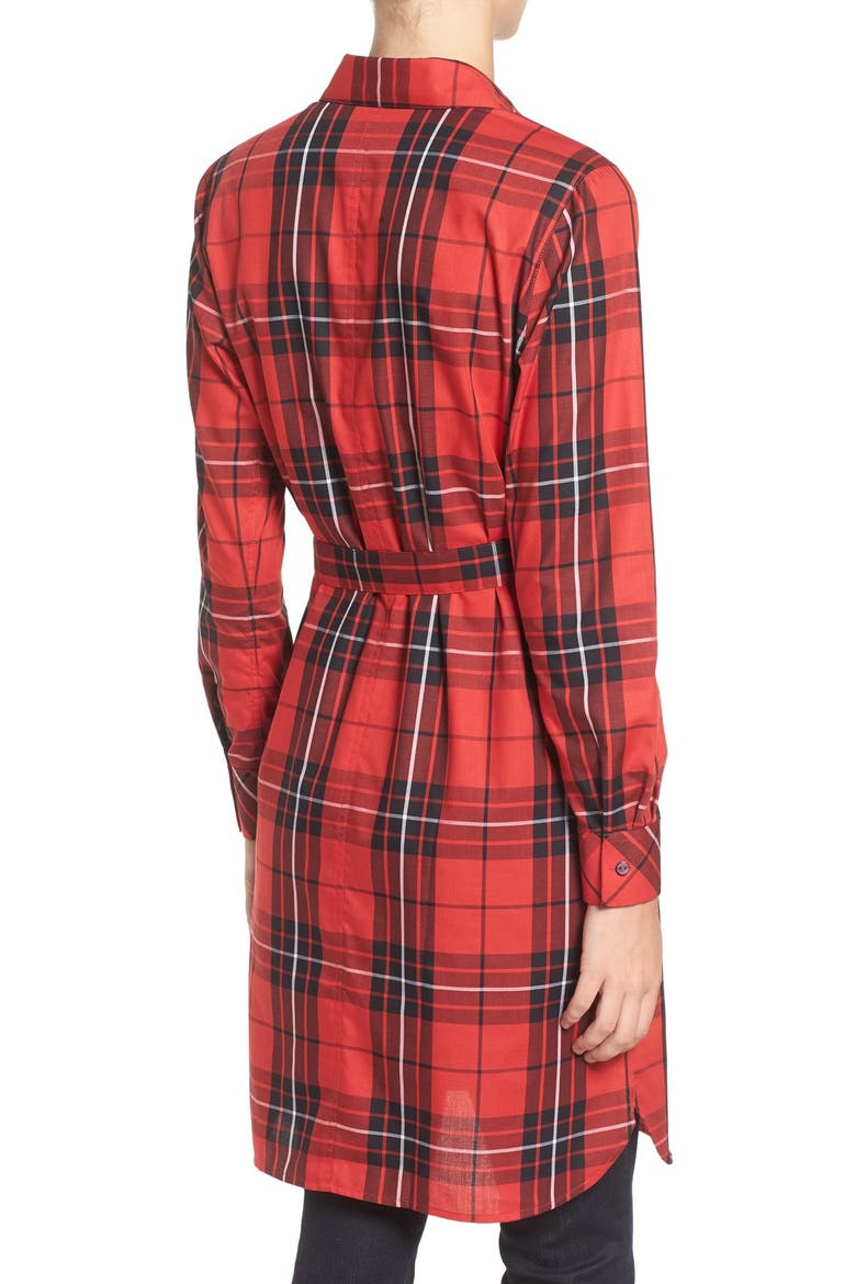 Tartan Wrinkle Free Tunic, Alternate, color, HOLIDAY RED