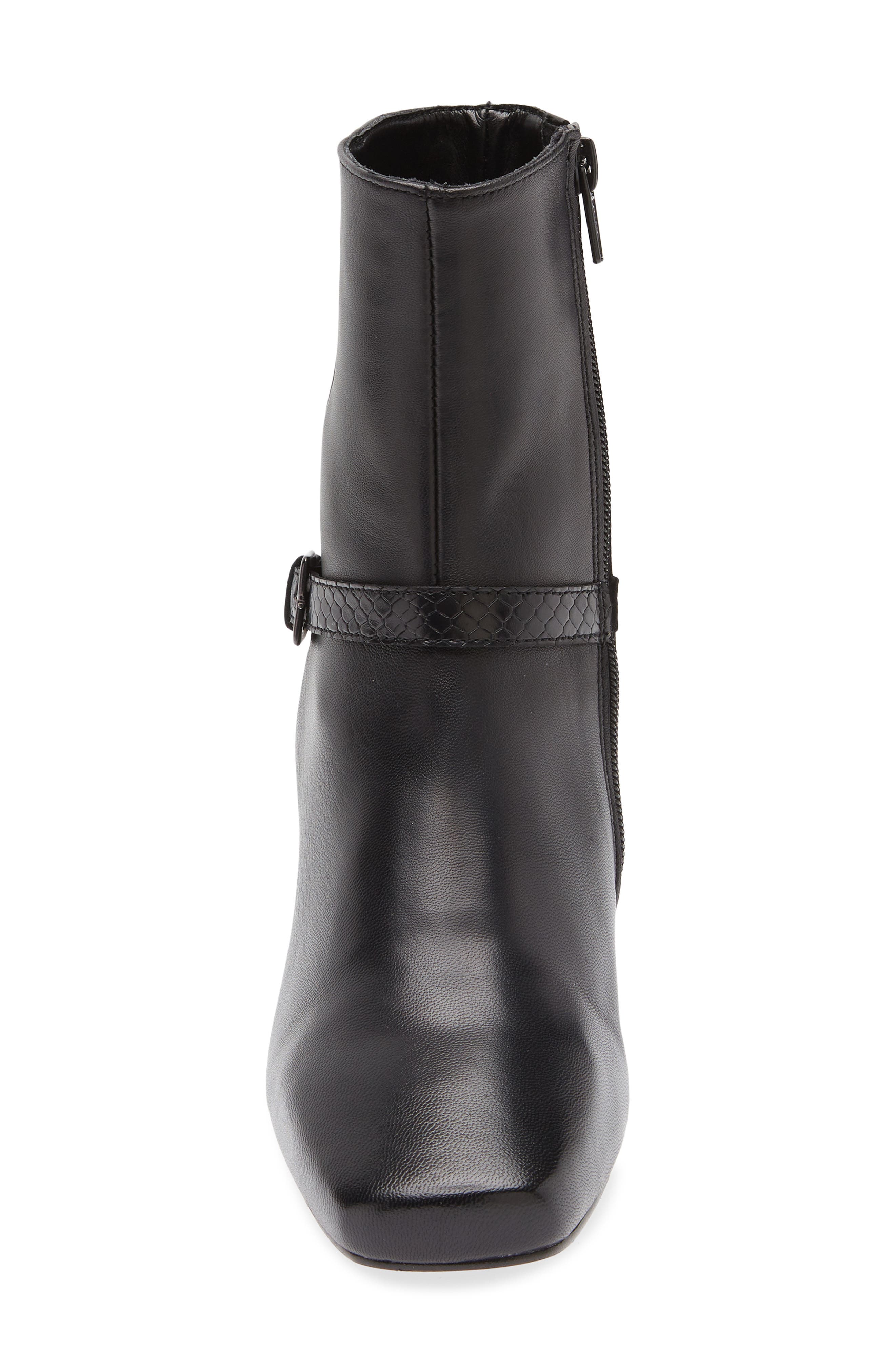 Bruno Magli Danica Square Toe Bootie, Alternate, color, Black Leather