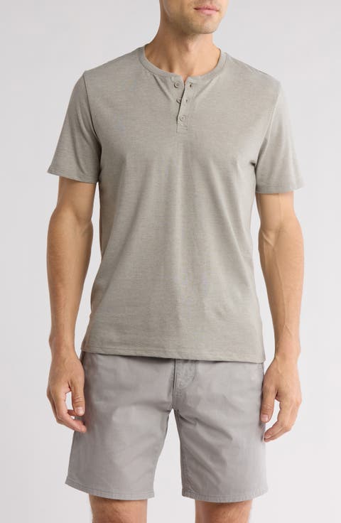 Cotton Blend Henley T-Shirt