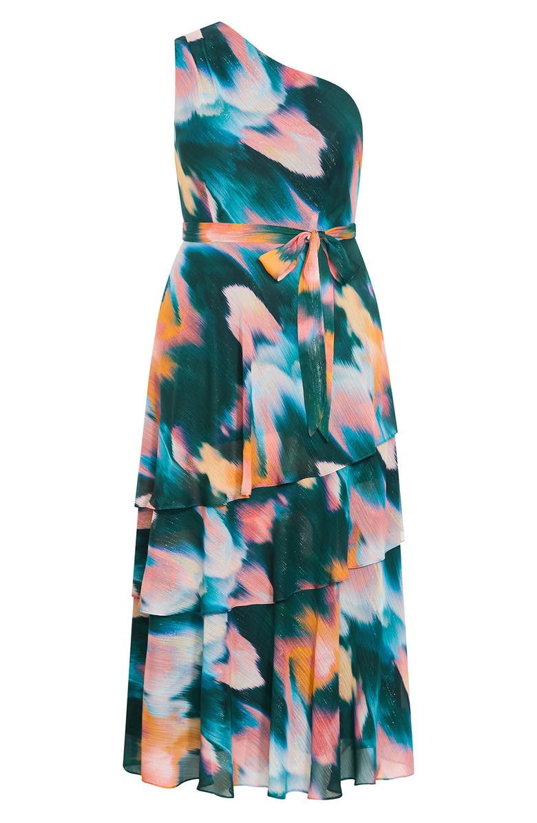 City Chic Rendezvous Tiered Ruffle Dress, Alternate, color, Rendezvous