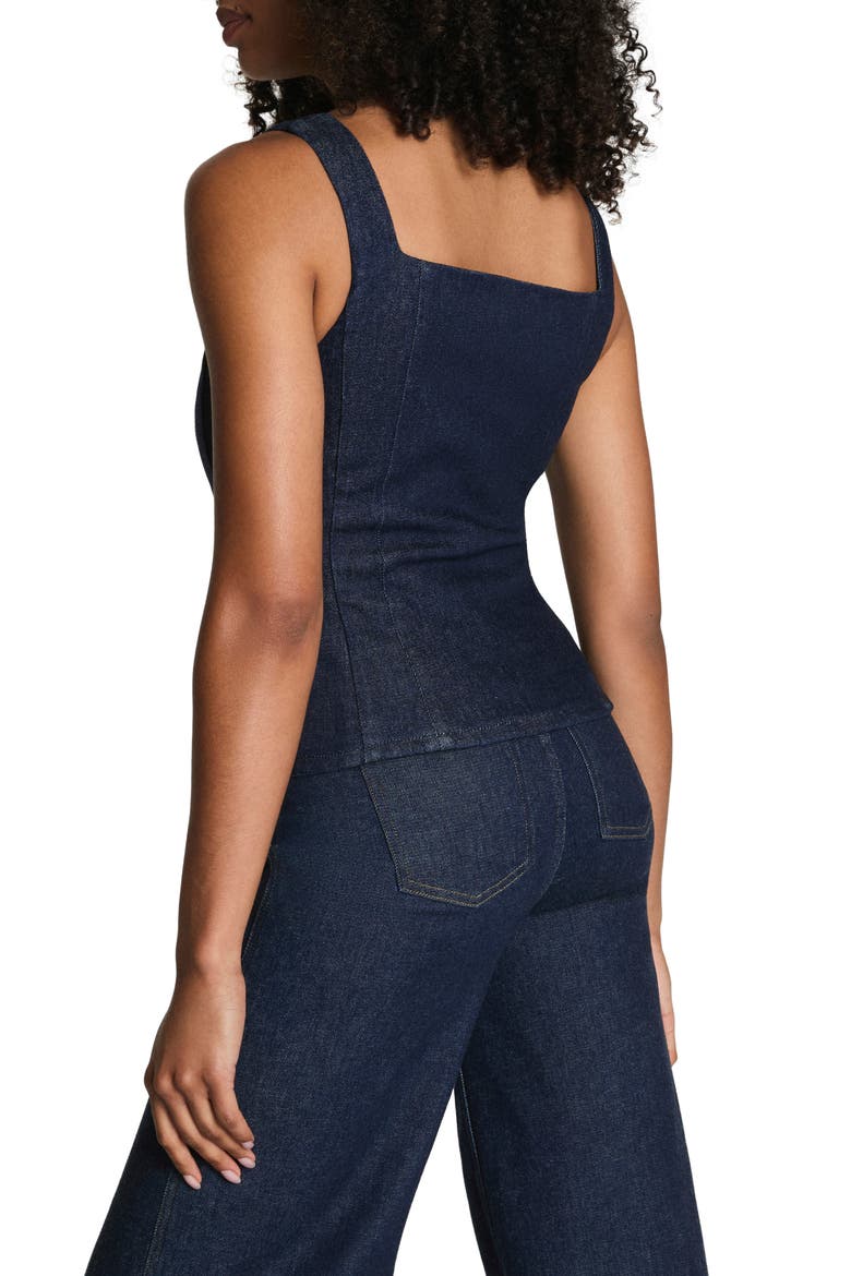 Cotton Blend Denim Top, Alternate, color, RAW INDIGO WASH