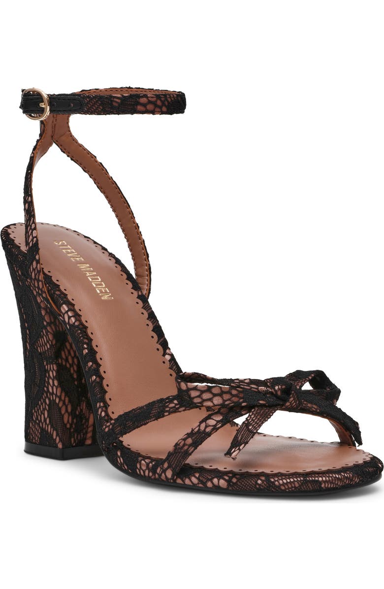 Steve Madden Hara Ankle Strap Sandal, Main, color, Black Lace