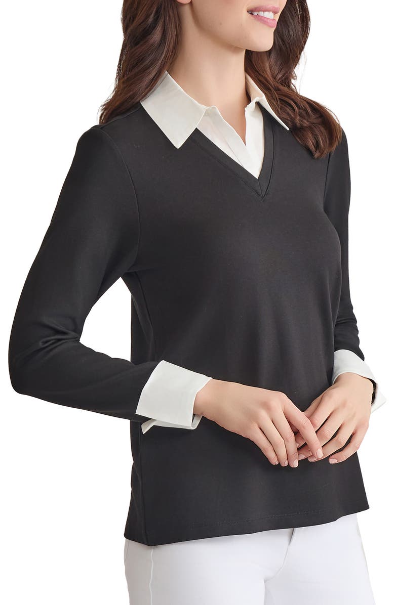 Jones New York Layered Look Long Sleeve Top, Alternate, color,