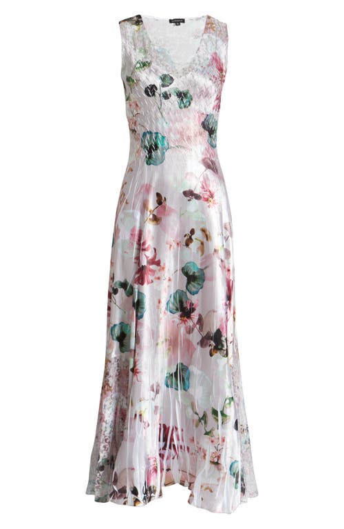 Shop Komarov Lace-up Back Maxi Dress In Blush Plumes