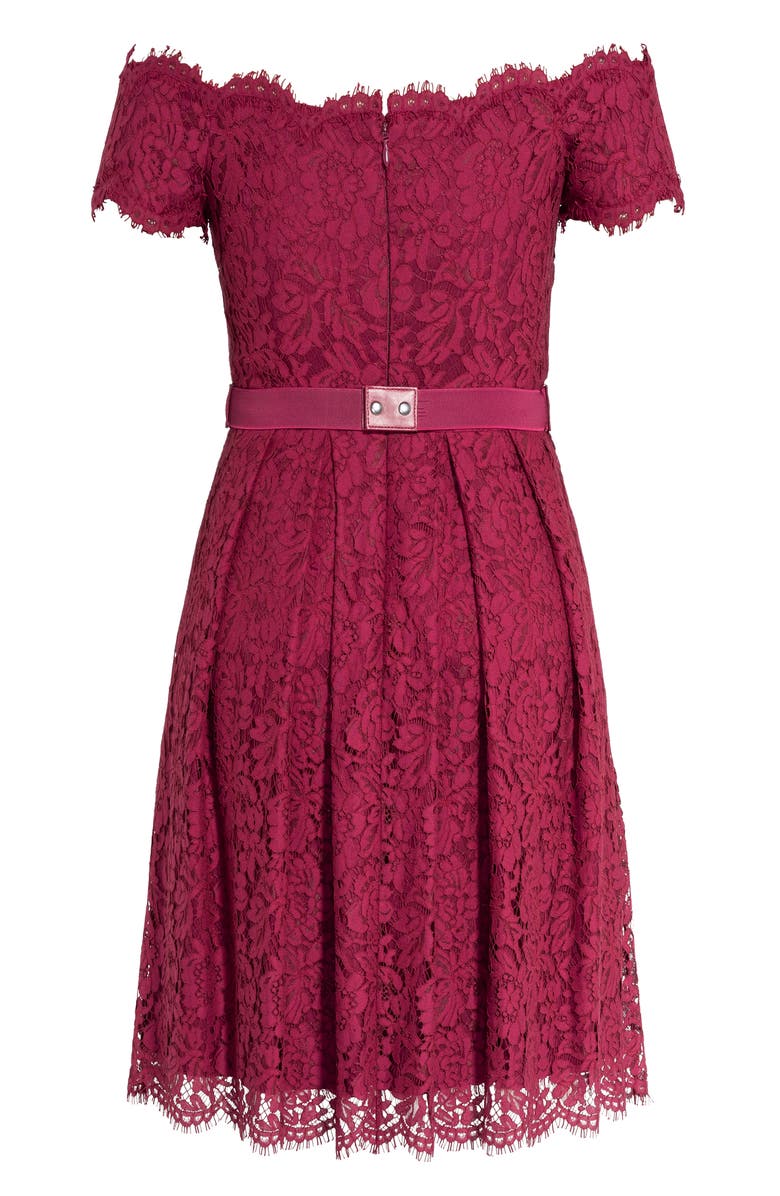 City Chic Off the Shoulder Lace Dreams Dress, Alternate, color, 
