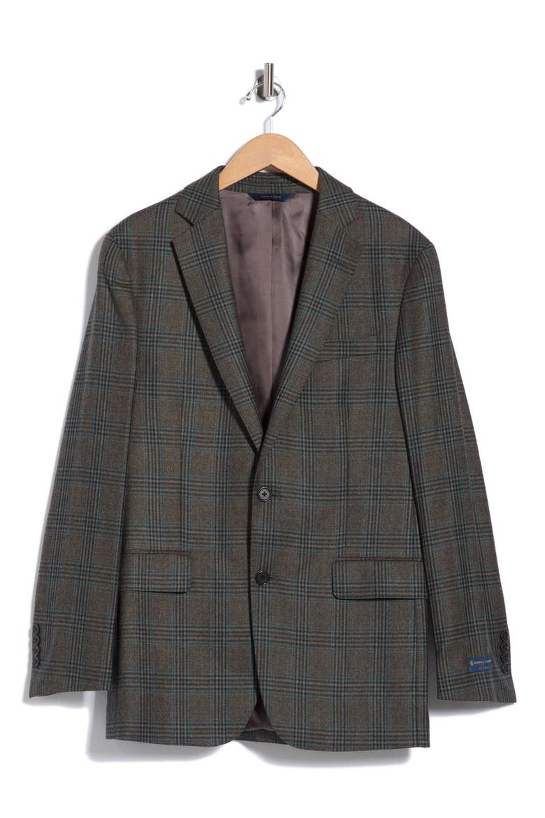 Check Wool Sport Coat, Main, color, OLIVE TEAL CHECK