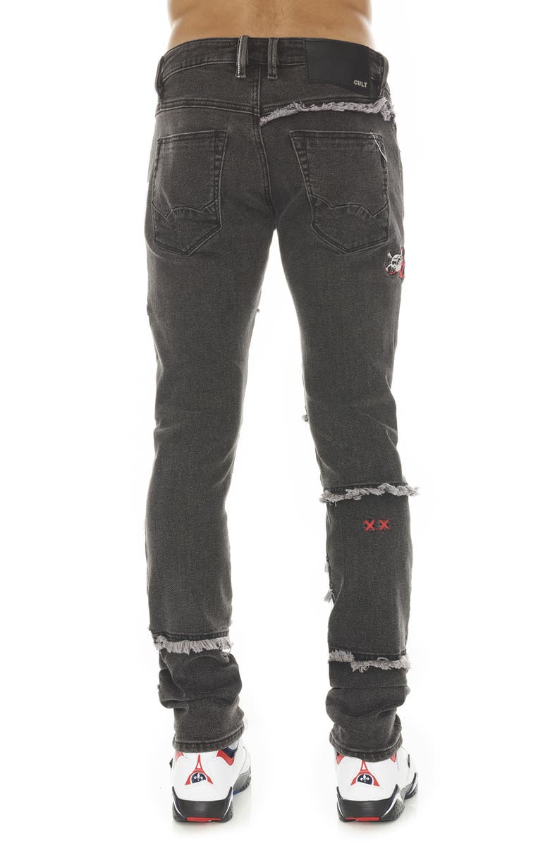 Cult of Individuality Rocker Mötly Crüe Frayed Slim Fit Stretch Jeans, Alternate, color, Motley