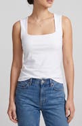French Connection Square Neck Shirred Tank