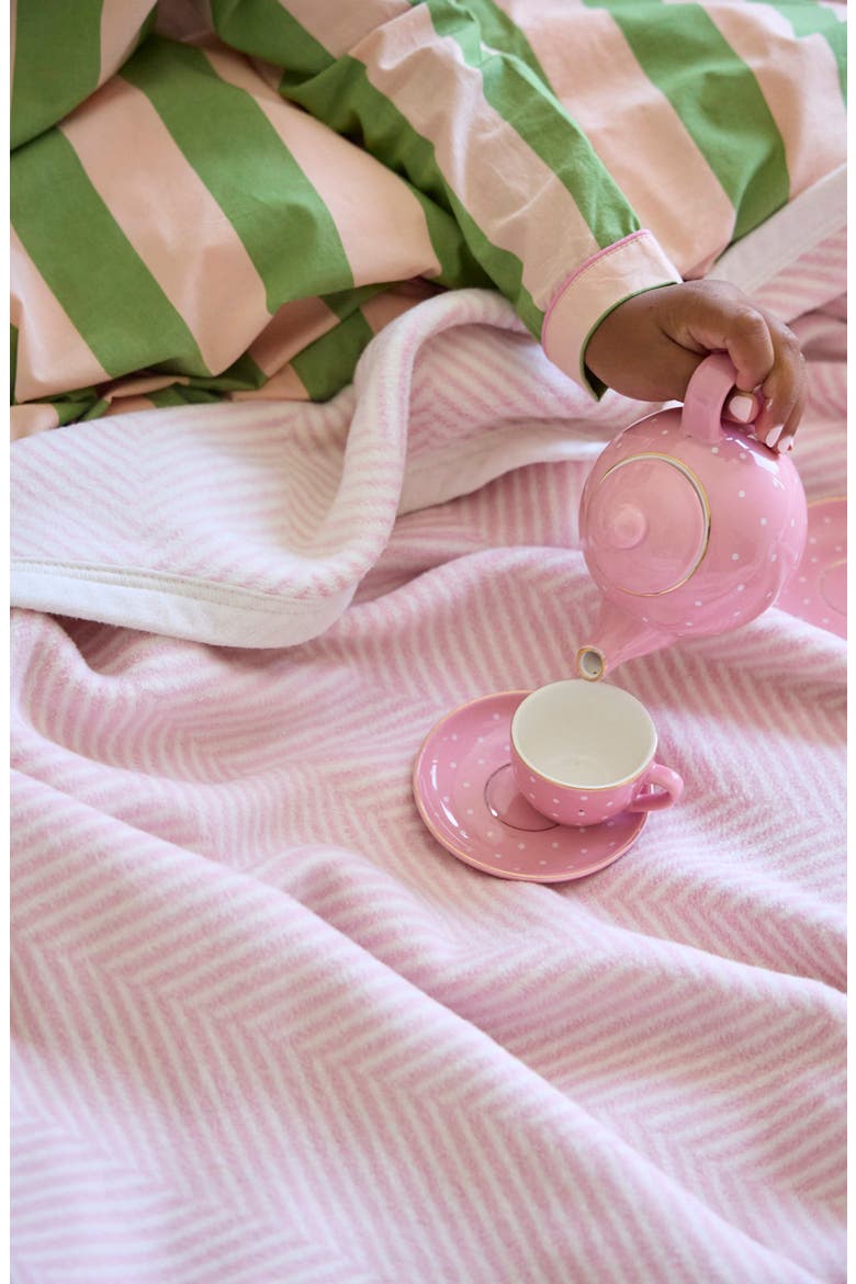 Harborview Herringbone Throw Blanket, Alternate, color, BLUSH