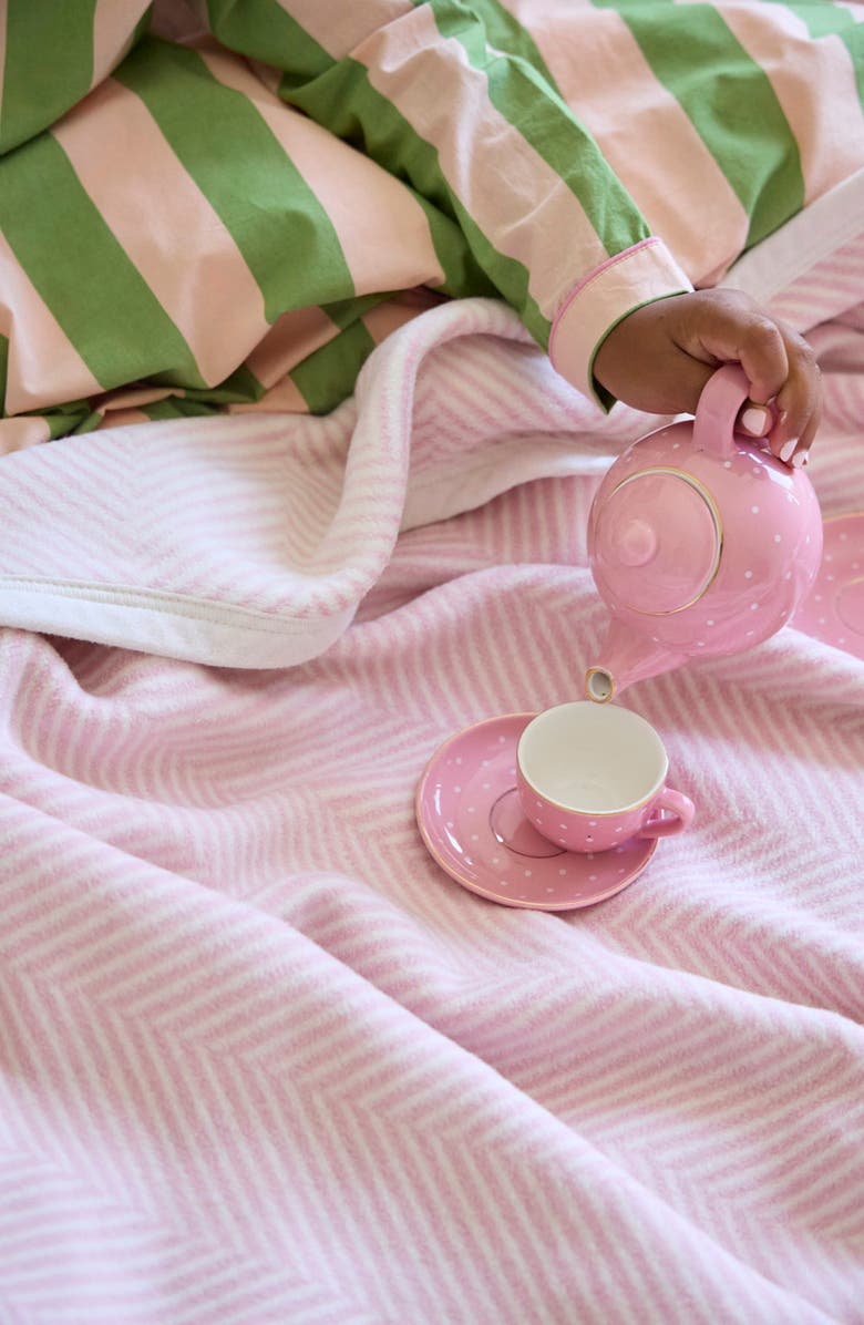 ChappyWrap Harborview Herringbone Throw Blanket, Alternate, color, Blush