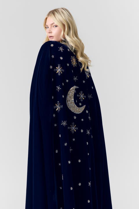 Luna Velvet Embellished Cape